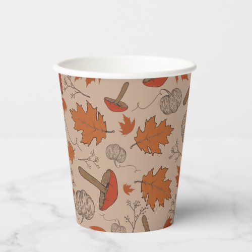 Autumn Mushrooms  Paper Cups