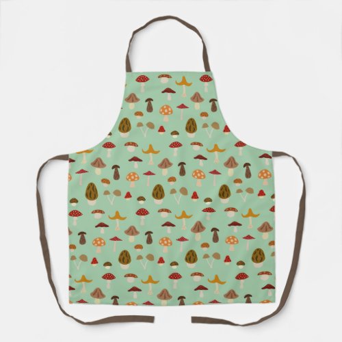 Autumn Mushrooms Pattern Apron