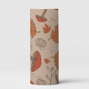 Autumn Mushrooms  Pillar Candle