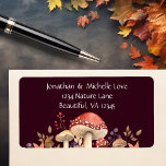 Autumn Mushrooms, Plants And Leaves Fall Address Label at Zazzle