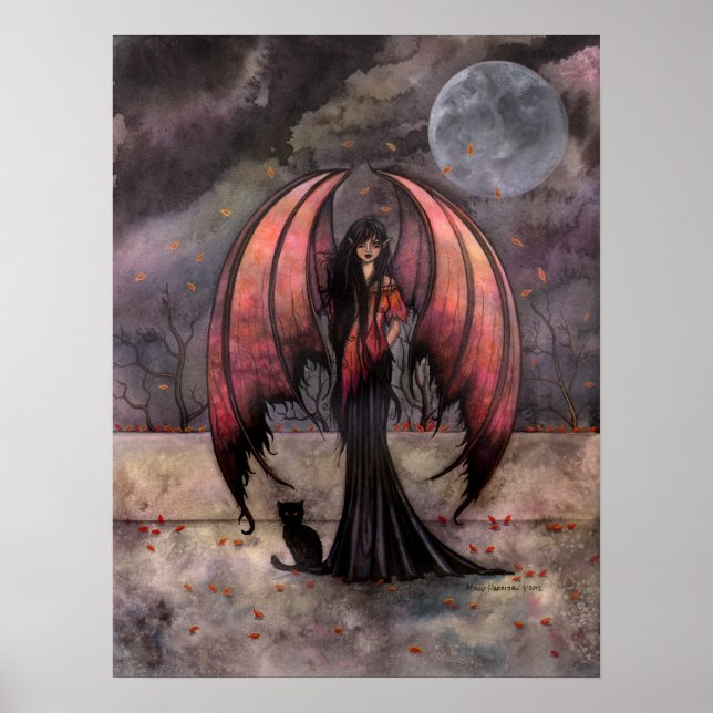 Autumn Mystique Gothic Fairy Fantasy Art Poster (Front)