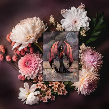 Autumn Mystique Gothic Fantasy Fairy Art Postcard by robmolily at Zazzle