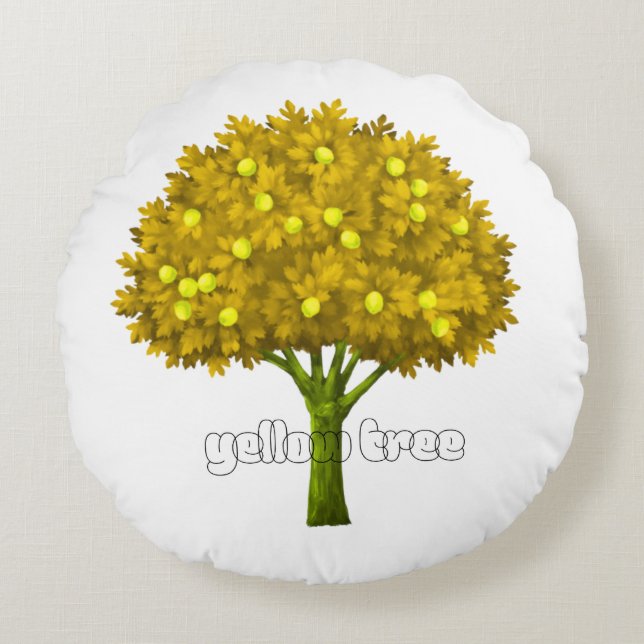 Autumn Nature Aesthetic Landscape Art Round Pillow (Front)