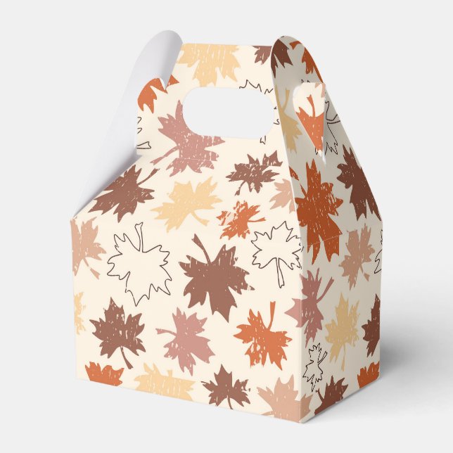 Autumn nature design, fall maple leaf thanksgiving favor boxes (Front Side)
