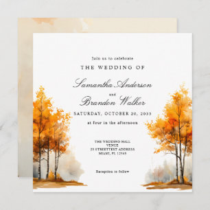 Autumn Nature Fall Landscape wedding Invitation