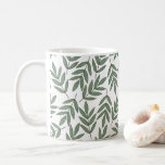 Autumn | Nature Greenery Leaf Foliage Pattern Coffee Mug<br><div class="desc">Enjoy your drink with this cute and autumn themed pattern Coffee Mug ! Featuring an assortment of dark green greenery leaf foliage pattern from autumn season, on white background. Feel free to further customize or personalize with your name. Or share the love with this as a perfect gift for your...</div>