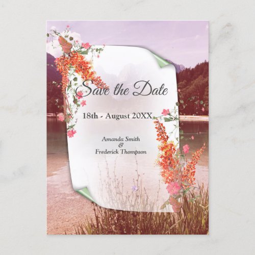 Autumn Neutral_toned Elegant Botanical theme Announcement Postcard