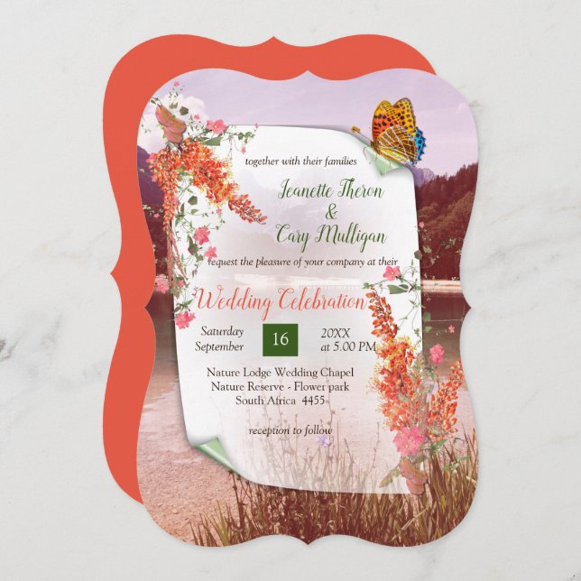 Autumn Neutral-toned Elegant Botanical theme Invit Invitation (Front/Back)