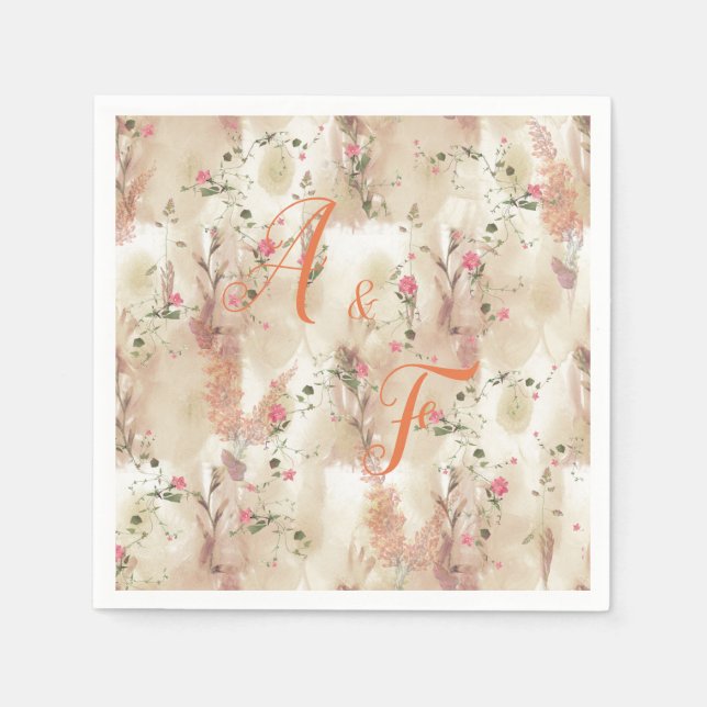 Autumn Neutral-toned Elegant Botanical theme Napkins (Front)