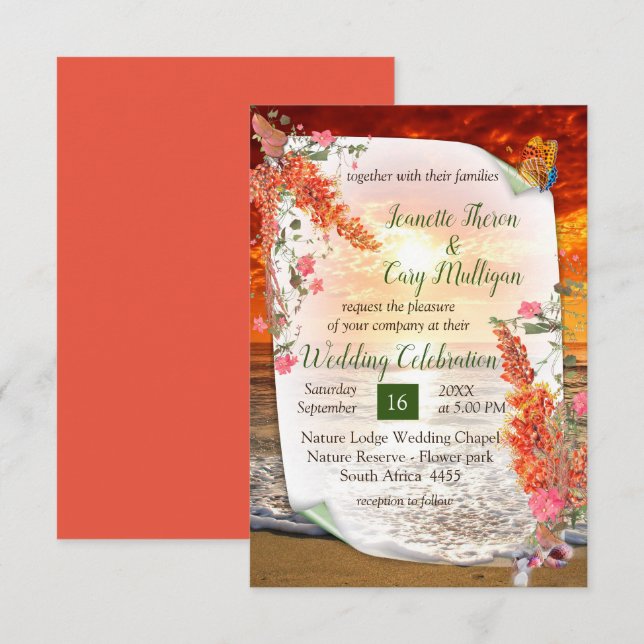 Autumn Neutral-toned Elegant Botanical theme  RSVP Card (Front/Back)