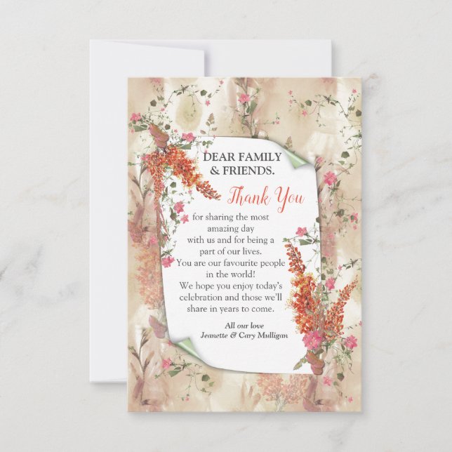 Autumn Neutral-toned Elegant Botanical theme RSVP Card (Front)