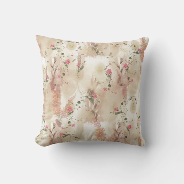 Autumn Neutral-toned Elegant Botanical theme Throw Pillow (Front)