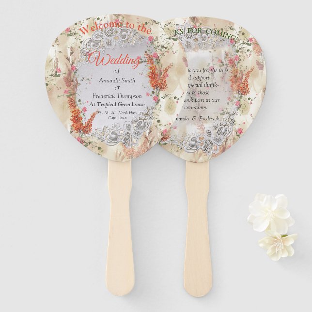 Autumn Neutral-toned Elegant theme Hand Fan (Front and Back)
