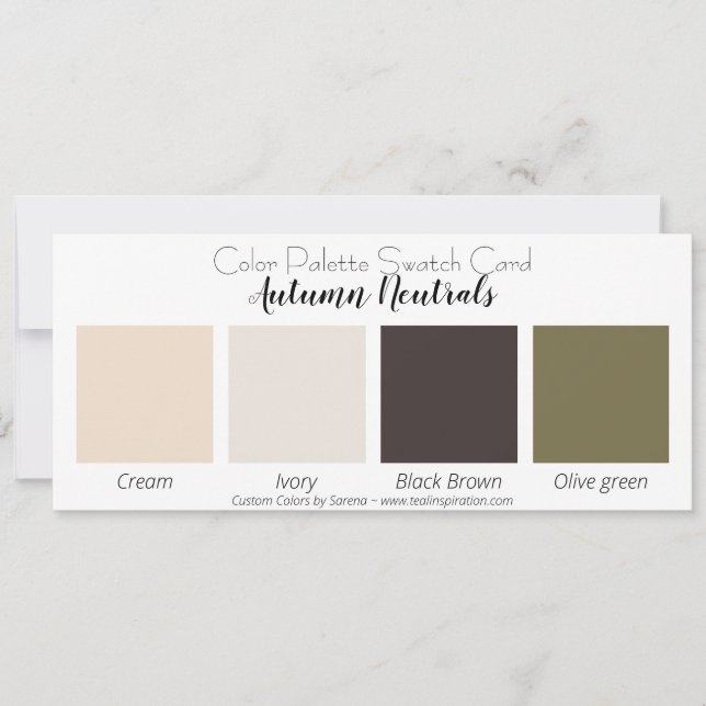Autumn Neutrals Color Palette Swatch Card (Front)