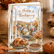 Autumn New England Village Happy Thanksgiving