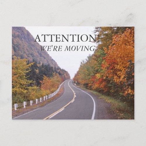 Autumn New Hampshire Moving Announcement Postcard