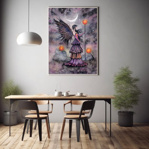 Autumn Night Fairy Art by Molly Harrison Poster