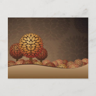 Autumn Night Landscape. Abstract Postcard