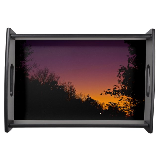 Autumn Night Sky Serving Tray by RoseWrites (Front)