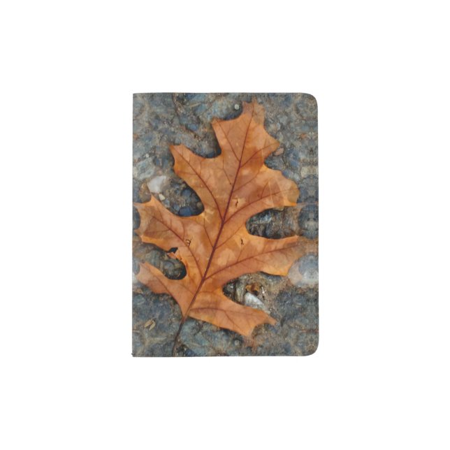 Autumn Oak Leaf on Passport Holder (Front)