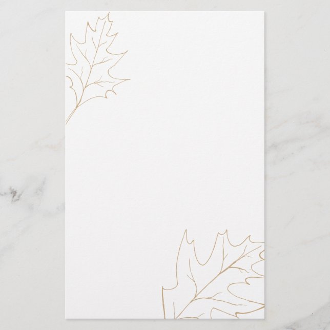 Autumn Oak Leaf Stationery (Front)