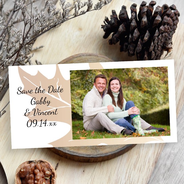 Autumn Oak Leaf Wedding Save the Date (Creator Uploaded)