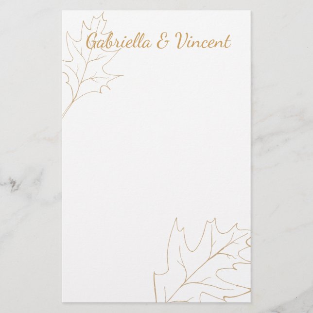 Autumn Oak Leaf Wedding Stationery (Front)