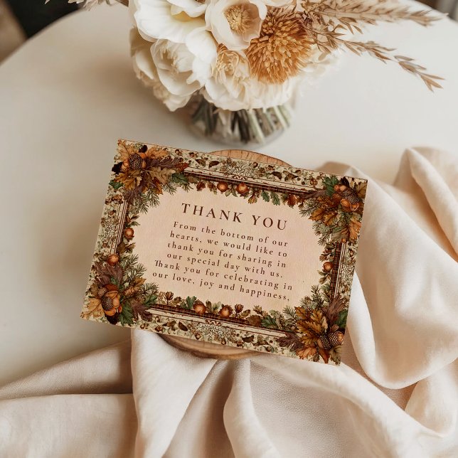 Autumn Oak Leaf Wedding Thank You Card (Creator Uploaded)