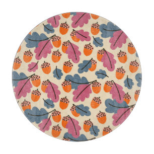 Autumn Oak: Leaves and Acorns Pattern Cutting Board