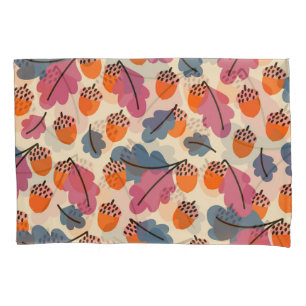 Autumn Oak: Leaves and Acorns Pattern Pillow Case