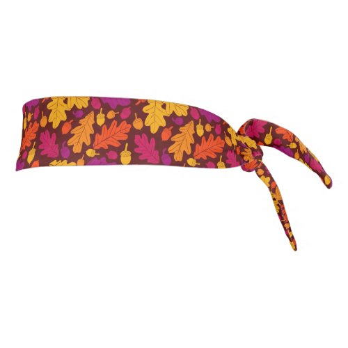 Autumn Oak Leaves and Acorns Patterned Tie Headband
