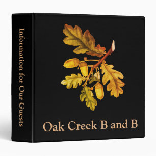 Autumn Oak Leaves and Acorns Vacation Rental 3 Ring Binder