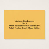 Autumn Oak Leaves Artist Trading Card (Back)