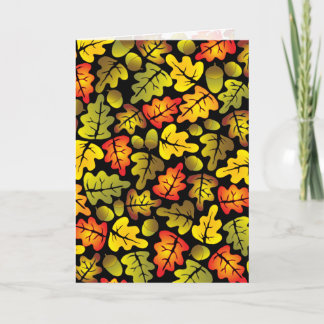 autumn oak leaves card