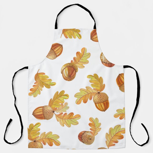 Autumn oak leaves: colorful pattern. apron (Front)