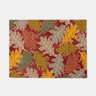 Autumn Oak Leaves Doormat