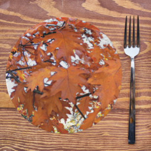 Autumn Oak Leaves Floral Paper Plates
