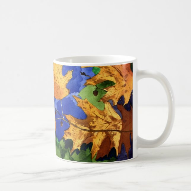 Autumn Oak Leaves Mug (Right)