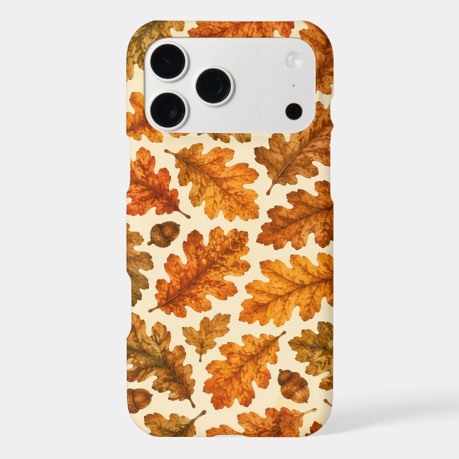 Autumn Oak Leaves Pattern | Cozy Nature Aesthetic Case-Mate iPhone Case (Back)