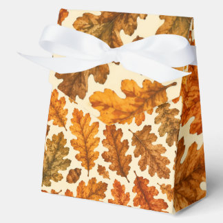 Autumn Oak Leaves Pattern | Cozy Nature Aesthetic Favor Boxes