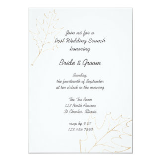 Autumn Oak Leaves Post Wedding Brunch Invitation