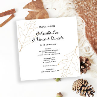 Autumn Oak Leaves Wedding Invitation