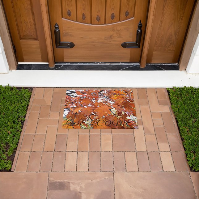 Autumn Oak Leaves Welcome Doormat (Outdoor)