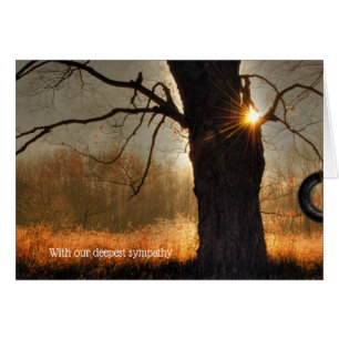 Autumn oak morning glow sympathy cards