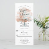 autumn oak tree wedding invitation w rsvp attached (Standing Front)