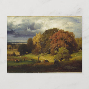 Autumn Oaks George Inness Print Postcard