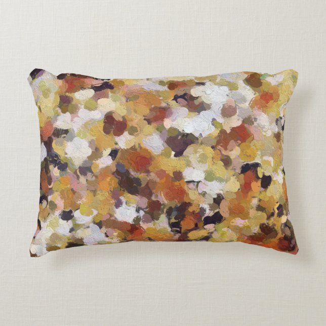 Autumn Oil Abstract Accent Pillow (Front)