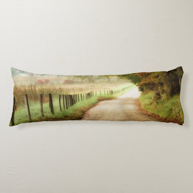 Autumn on a Country Road Body Pillow (Front)