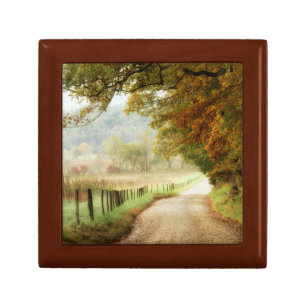 Autumn on a Country Road Keepsake Box