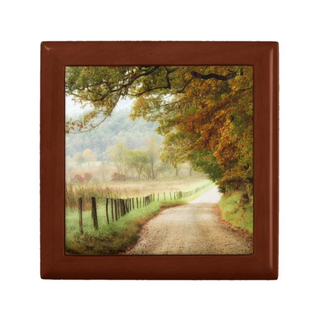 Autumn on a Country Road Keepsake Box (Front)